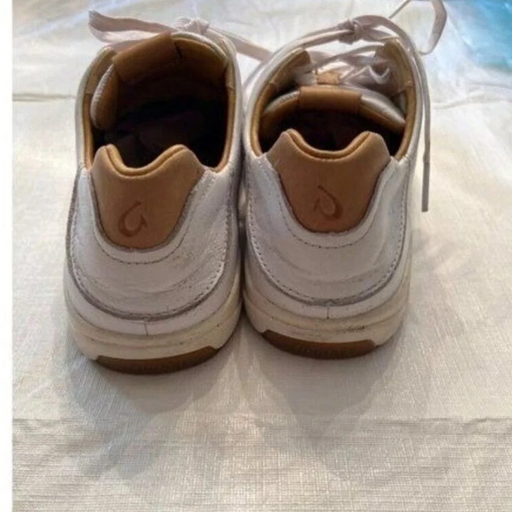 Olukai Lae'Ahi Li 'ILi Leather Lace-Up Convertible Sneaker White Size 9 Mens‎